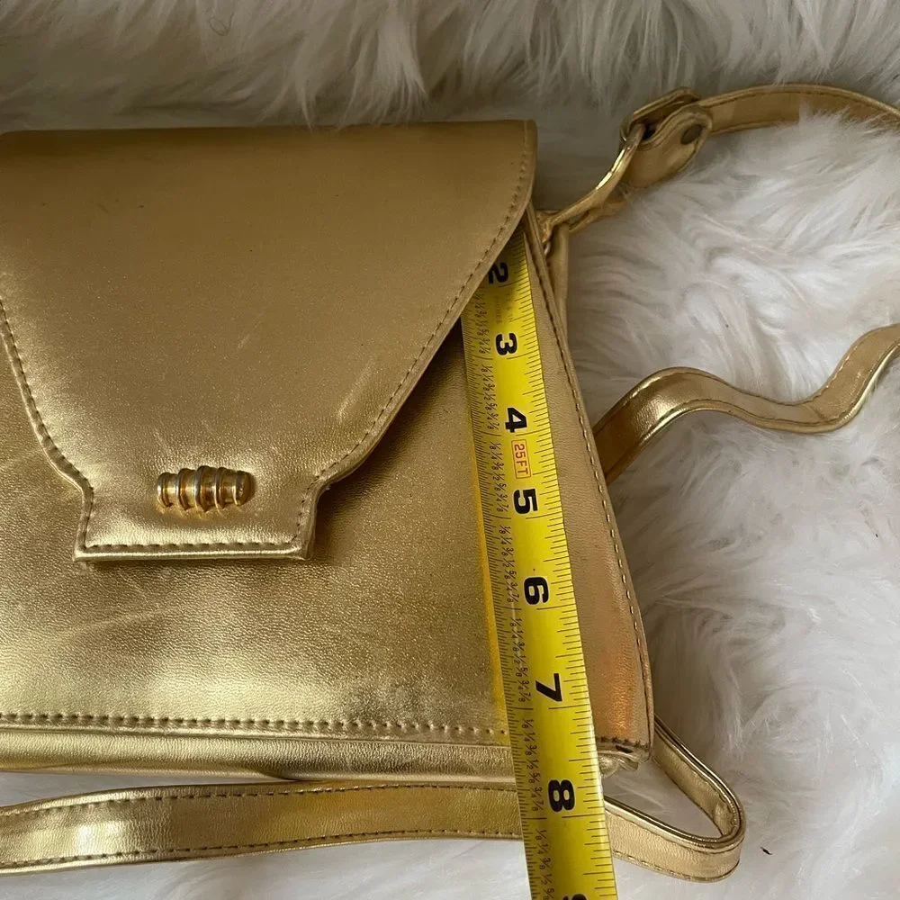 Rush Hour faux leather gold metallic crossbody bag